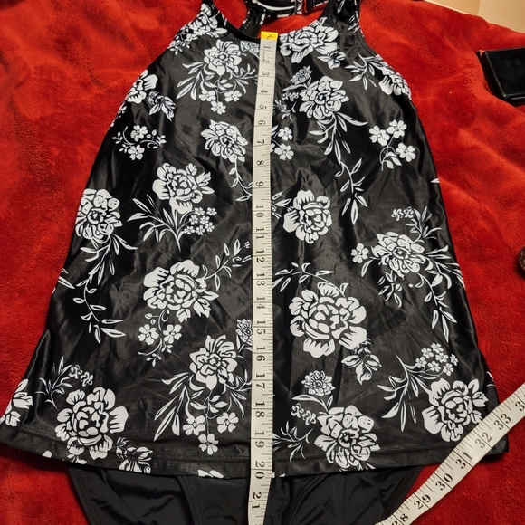 NWT Tankini Two Piece High Neck Athletic Sport Swim Bathing Suit Large - Picture 6 of 8